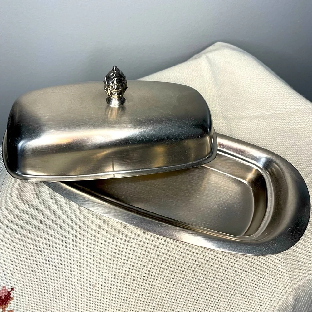 Antique FB ROGERS Silver plated Butter dish Elegant Patterned